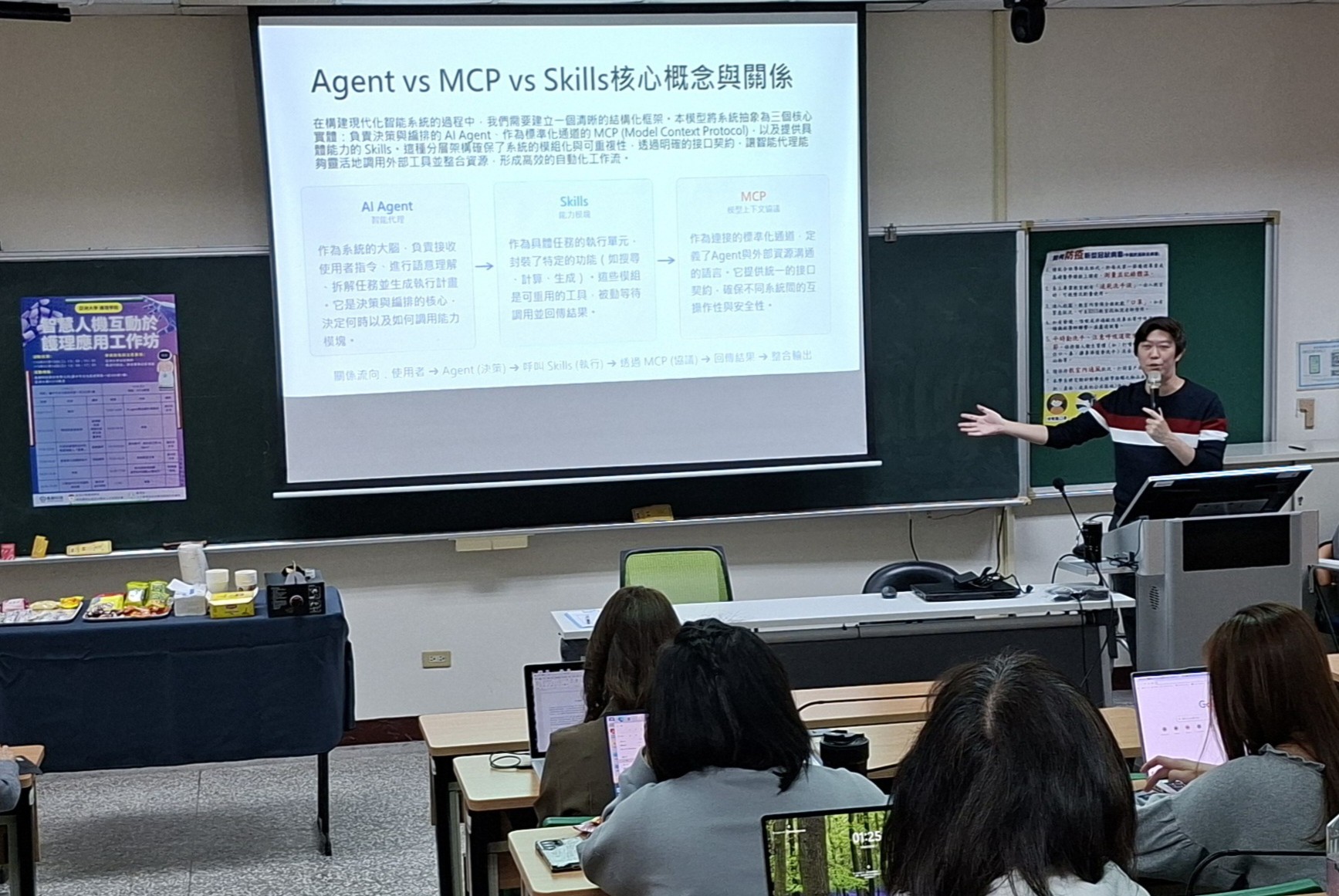 圖說:亞大護理學院教師學習AI Agent 概念,動手實作 AI 代理人模式,激發智慧教學與護理照護的多元創新。